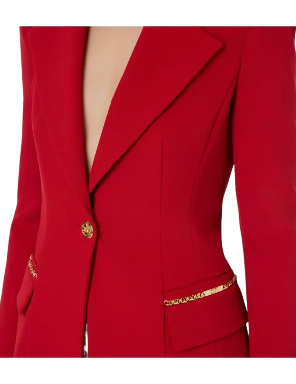 Elisabetta Franchi Blazer GI06536E2 roja- Cazadoras Y Chaquetas