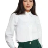 Mangata Camisa canesú pico blanca- Camisas