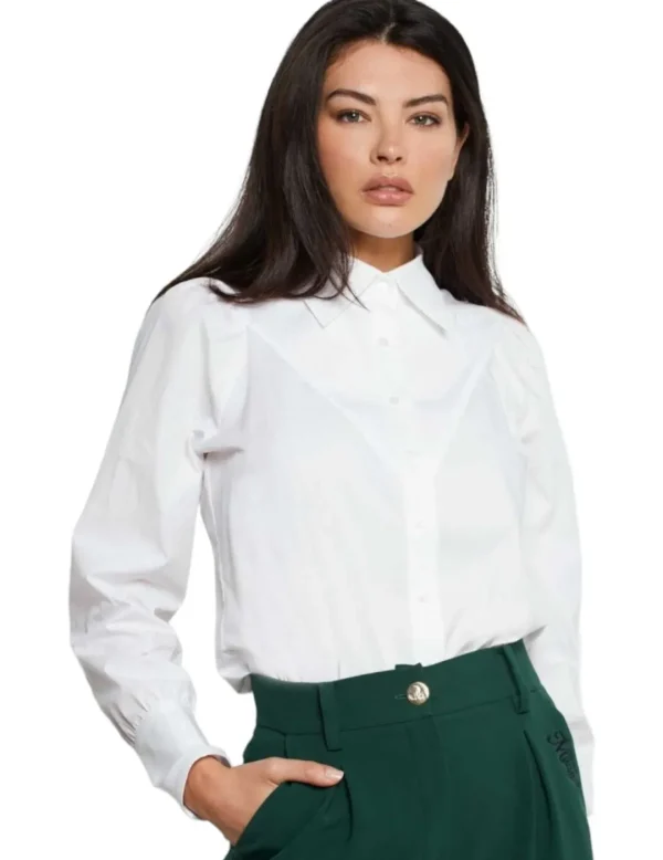 Mangata Camisa canesú pico blanca- Camisas