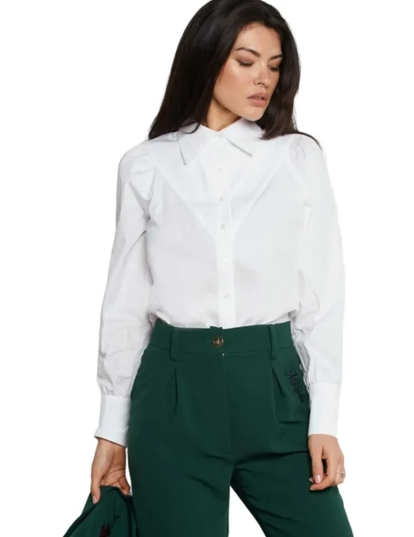 Mangata Camisa canesú pico blanca- Camisas