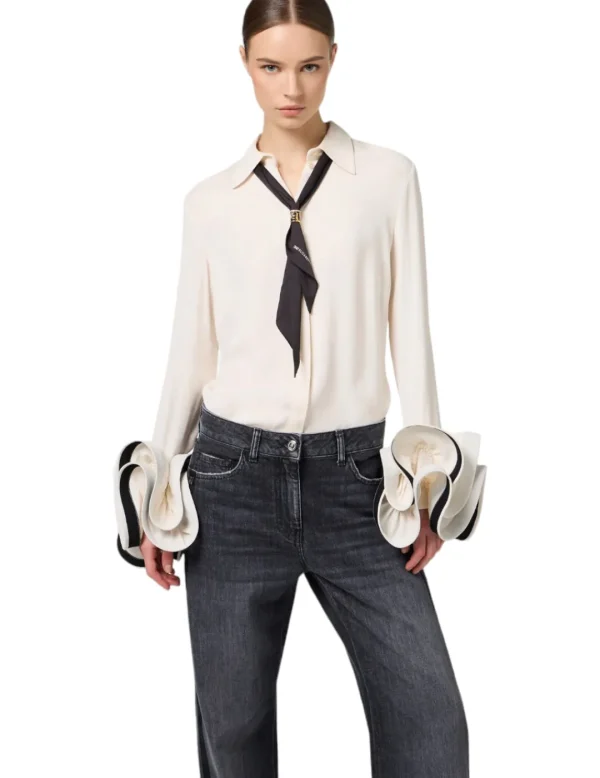 Elisabetta Franchi Camisa CAT9647E2 crudo- Camisas