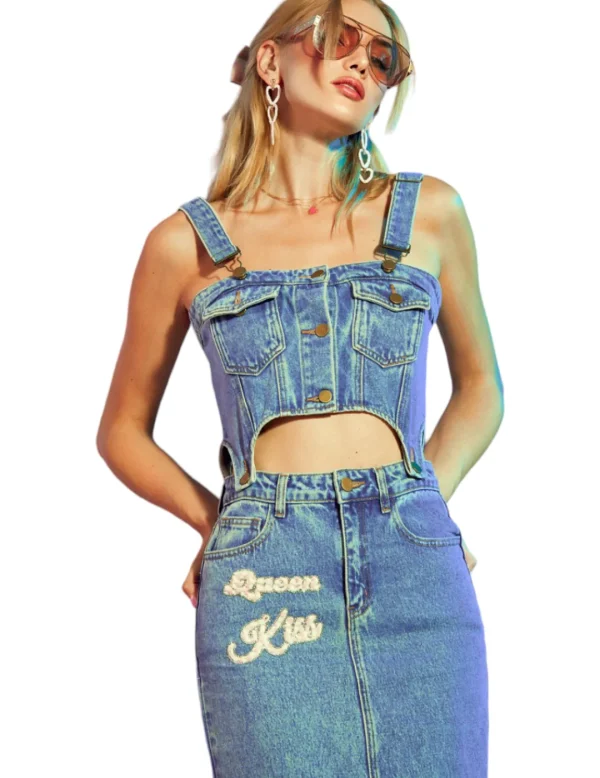 Lecruel Falda 4165 Denim- Faldas