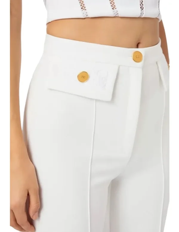 Elisabetta Franchi Pantalón Recto Aplicaciones- Pantalones Y Shorts