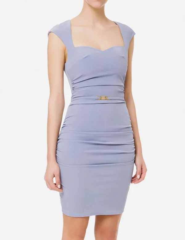 Elisabetta Franchi Vestido Drapeado Cinturon- Vestidos