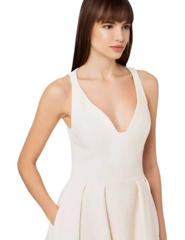 Elisabetta Franchi Vestido Elisabetta Encaje Tirantes Crudo- Vestidos