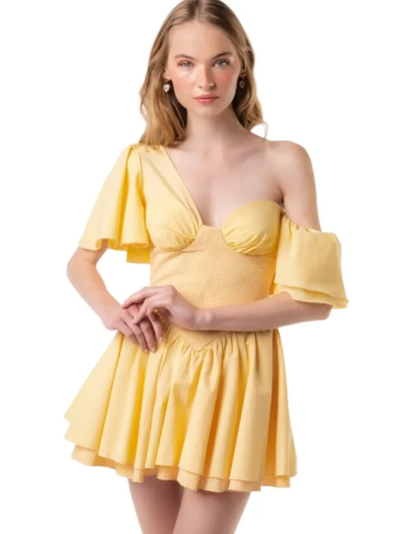 Guts u0026 Love Vestido Guts&Love Jaune Printemps- Vestidos