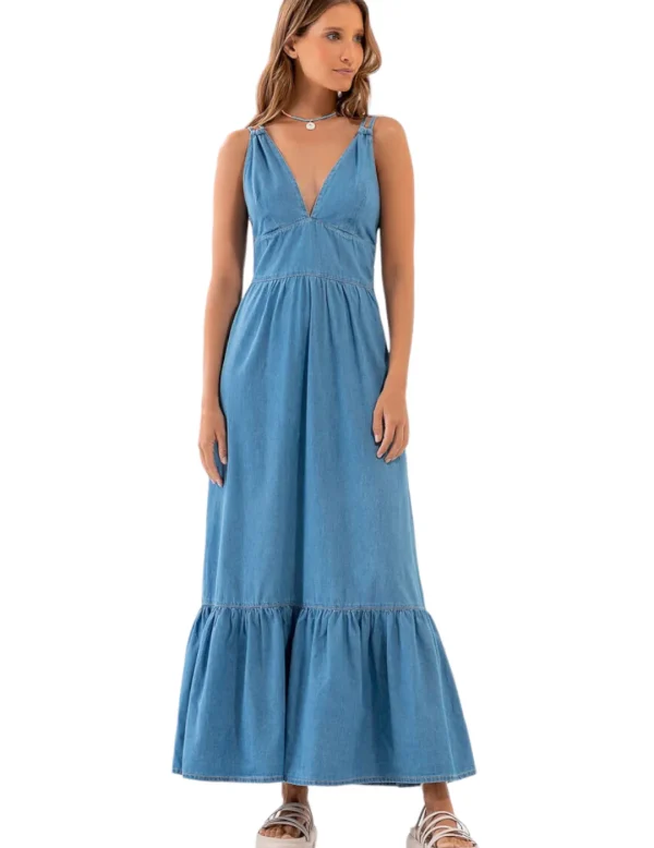 LezaLez Vestido 9187L Denim- Vestidos